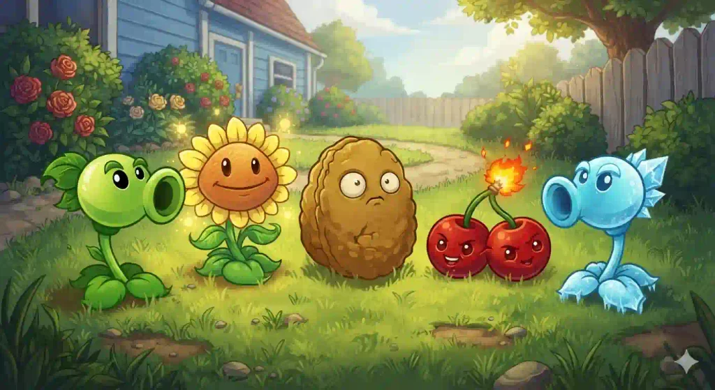 the plants characters in pvz , names, Chomper - Repeater - Potato Mine - Threepeater - Kernel-pult
